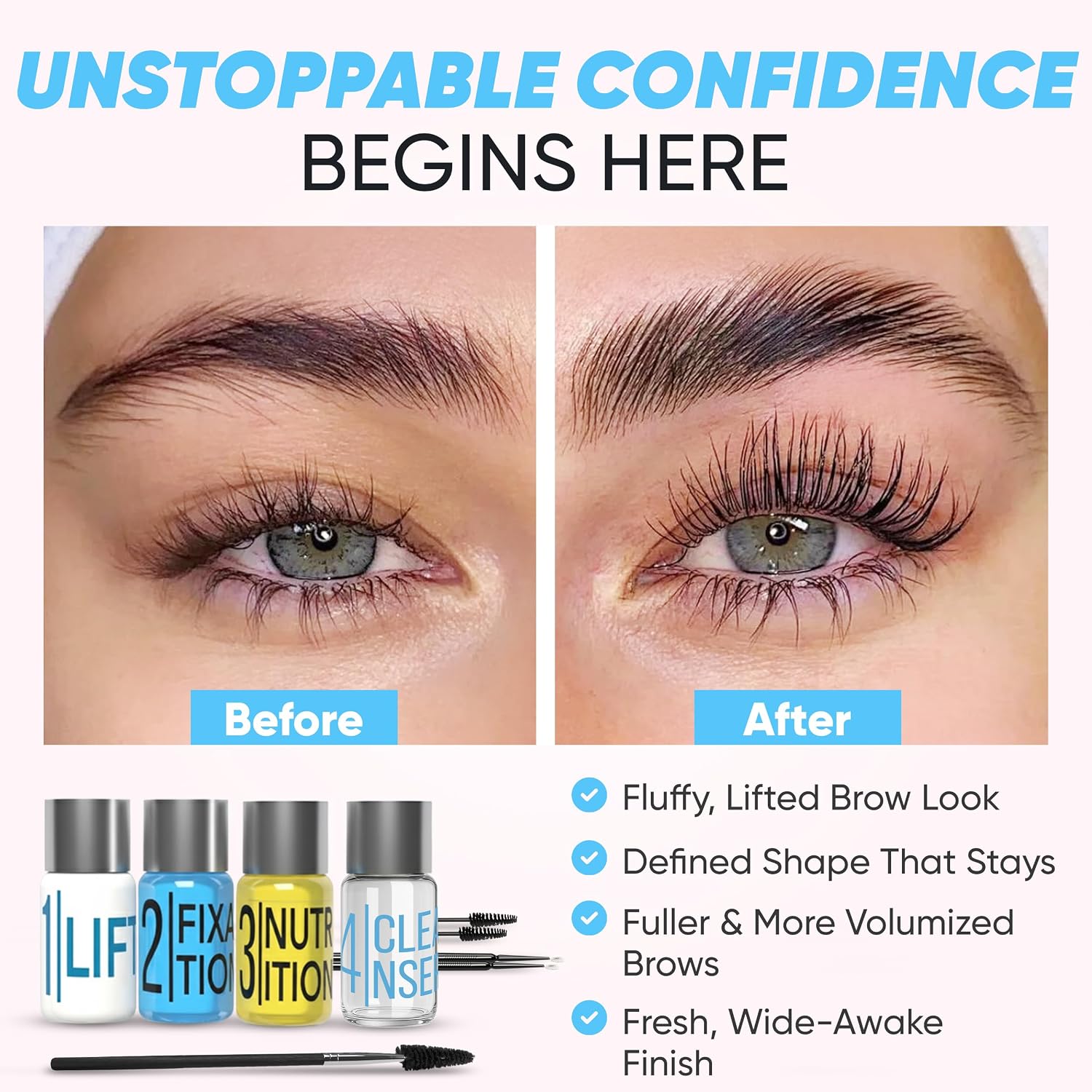 At Home Brow Lamination Kit | Eyebrow Lamination Kit for DIY Use | Long-Lasting Brow Lift Results for Fuller, Defined