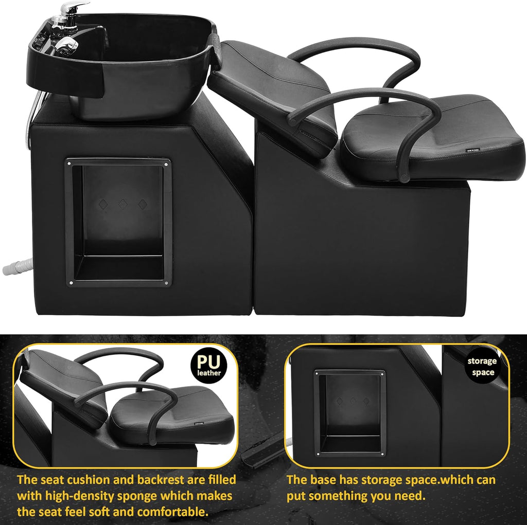 ABS Plastic Shampoo Bowl Chair,Barber Backwash Chair, Hair washing station for Spa Beauty Salon