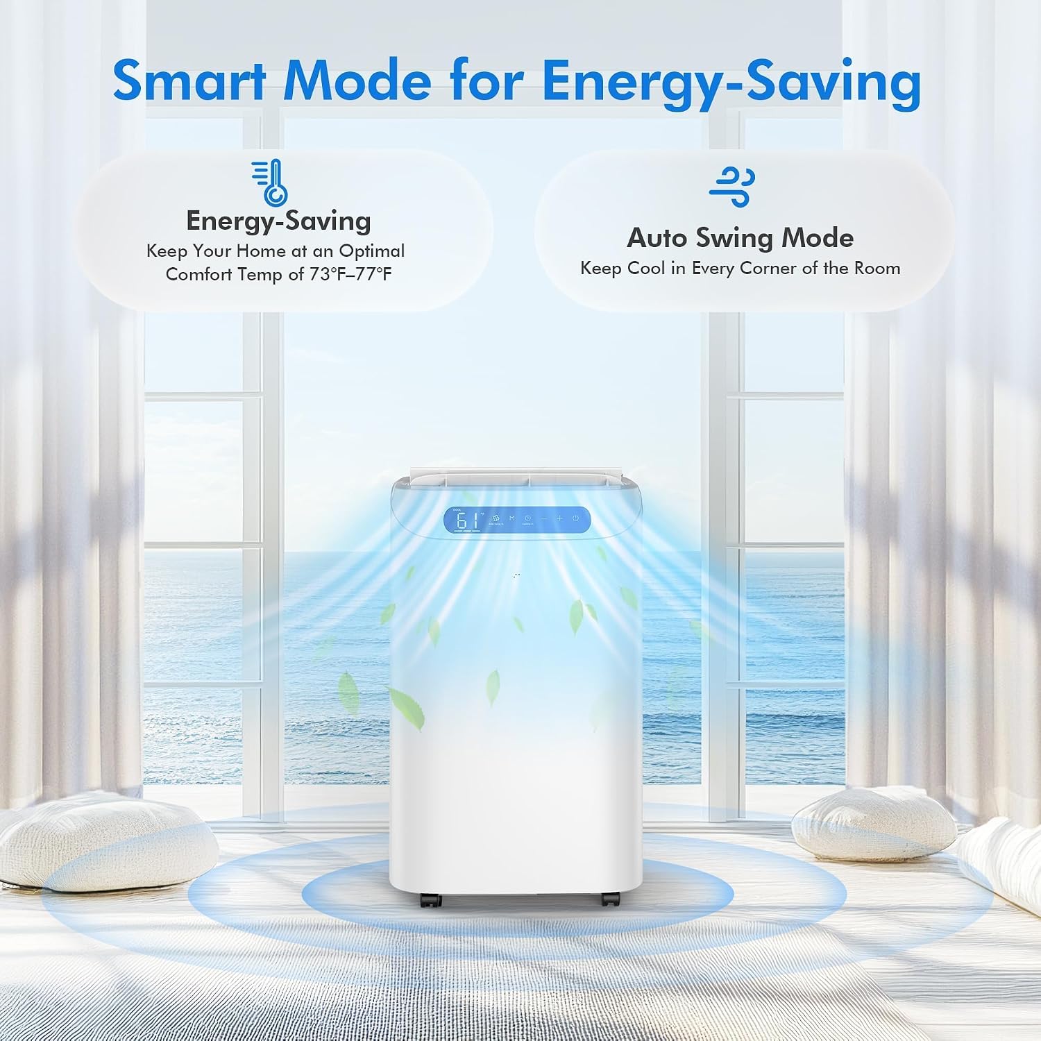14000 BTU Portable Air Conditioners, Cools Up to 700 Sq.Ft, AC Unit with Cooling, Fan, Dehumidifier, Sleep Mode