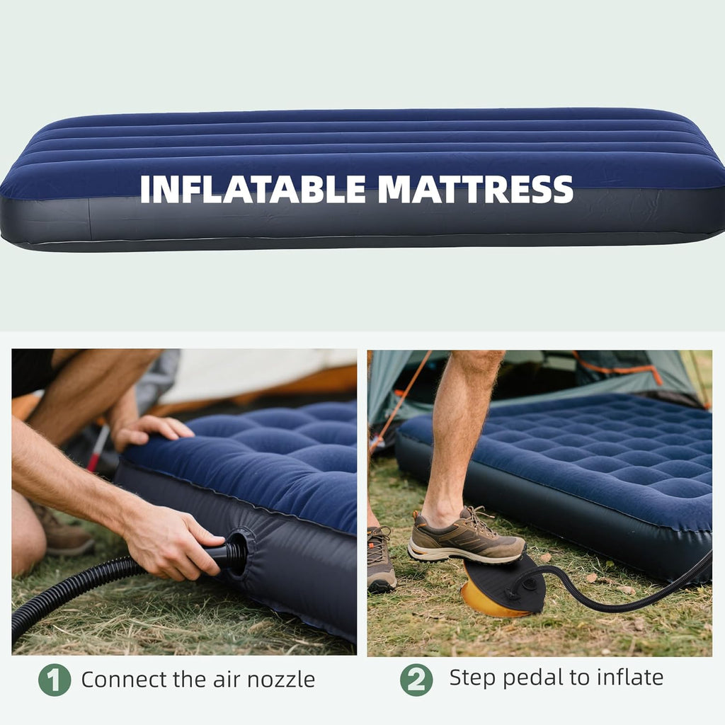Camping Tent Cot 6-in-1 Folding Tent Cot Combo, with Mattress | Pillow, Sleeping Bag, Bed Cover, Roller Carrying Bag