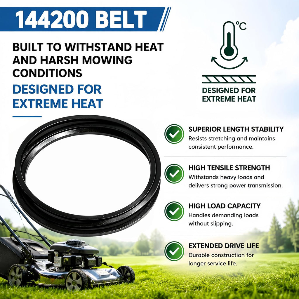 144200 Mower Deck Drive Belt, 1/2" x 88", Compatible with Craftsman | Heavy-duty replacement mower deck belt designed