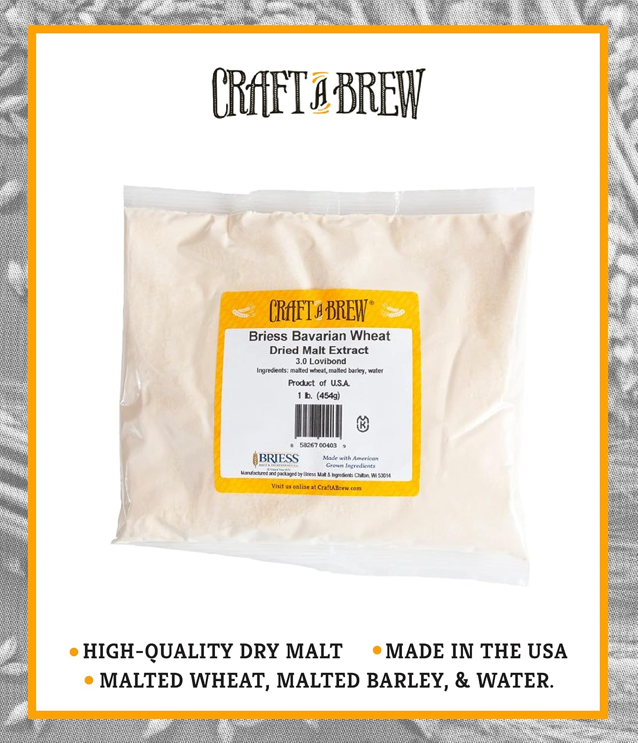 Dry Malt Extract for Brew Kit - All Purpose Base Extract - 1 Pound Bavarian Wheat - For Any Beer Style - Effective