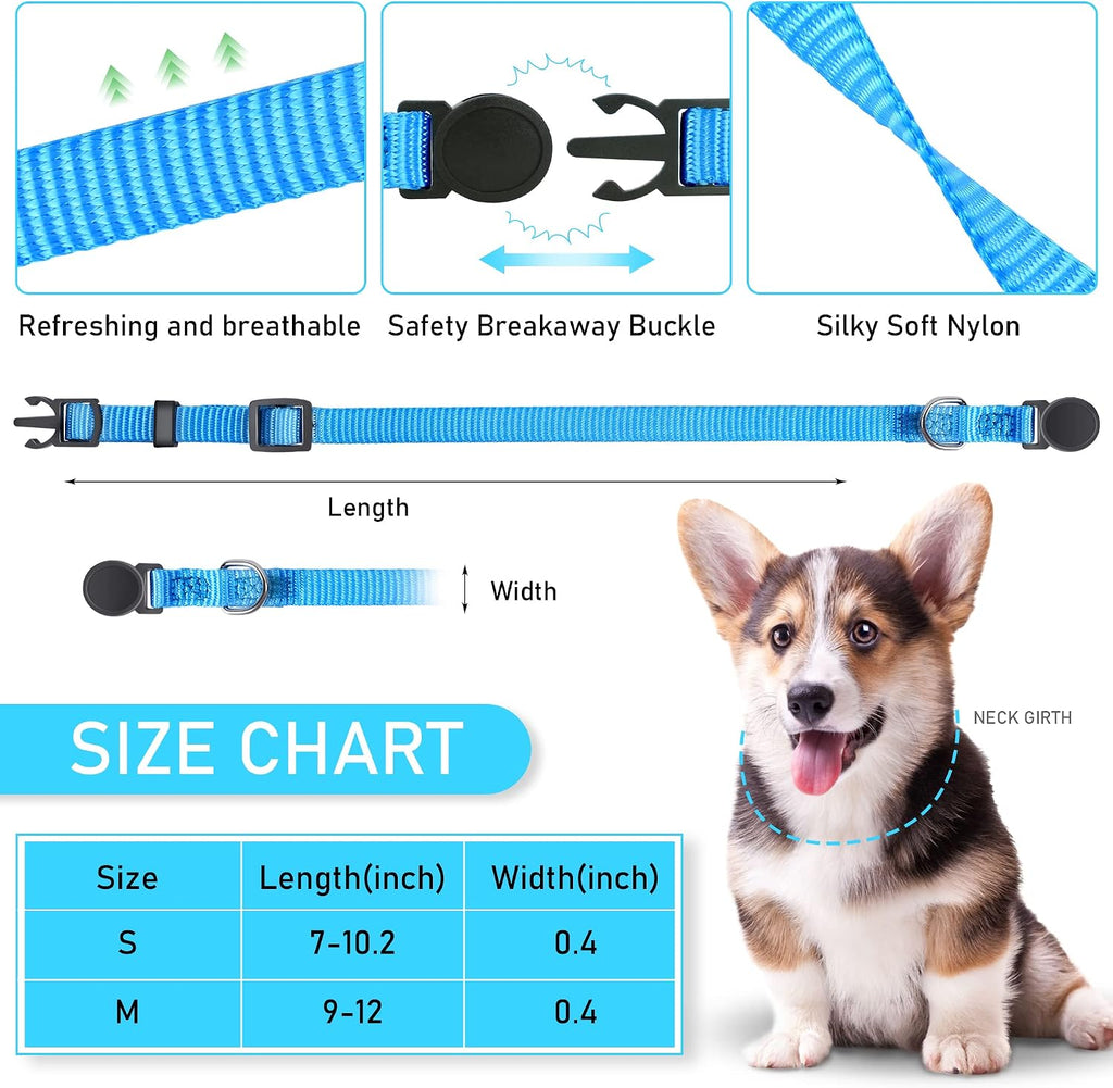 Soft Nylon Puppy and Pup Collars, Adjustable Breakaway Litter Collars, Plain Whelping & ID with Charts - Assorted
