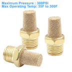 Coufce 10 Pack 1/4" Male Thread Pneumatic Brass Exhaust Muffler Filter
