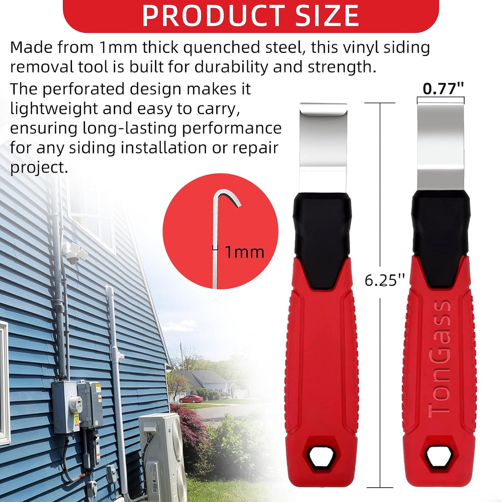 Vinyl Siding Removal Tool with Extra Long Non-Slip Grip Handle