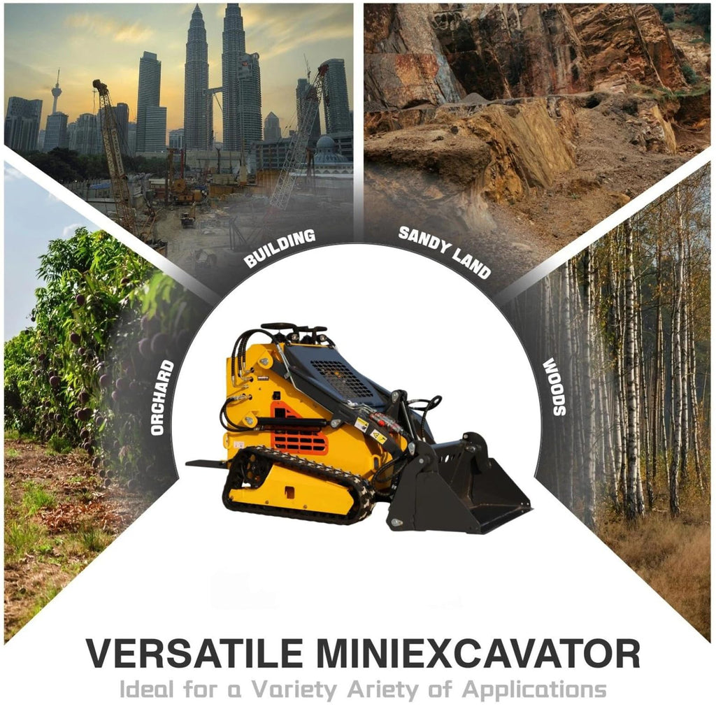 Mini Skid Steer Loader with 24hp Engine, Stand-on tracked loader.