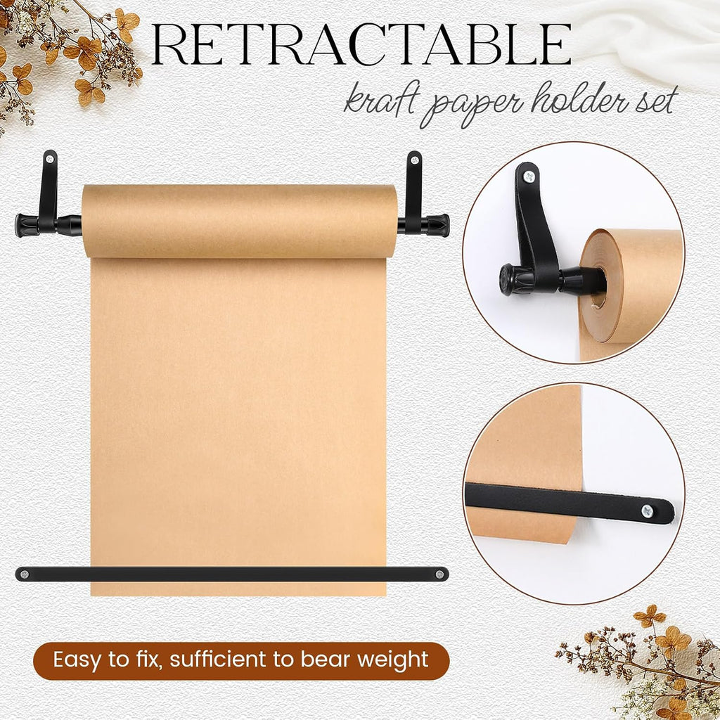 15.5 Inch Butcher Paper Roll Dispenser Wall Mounted, Black