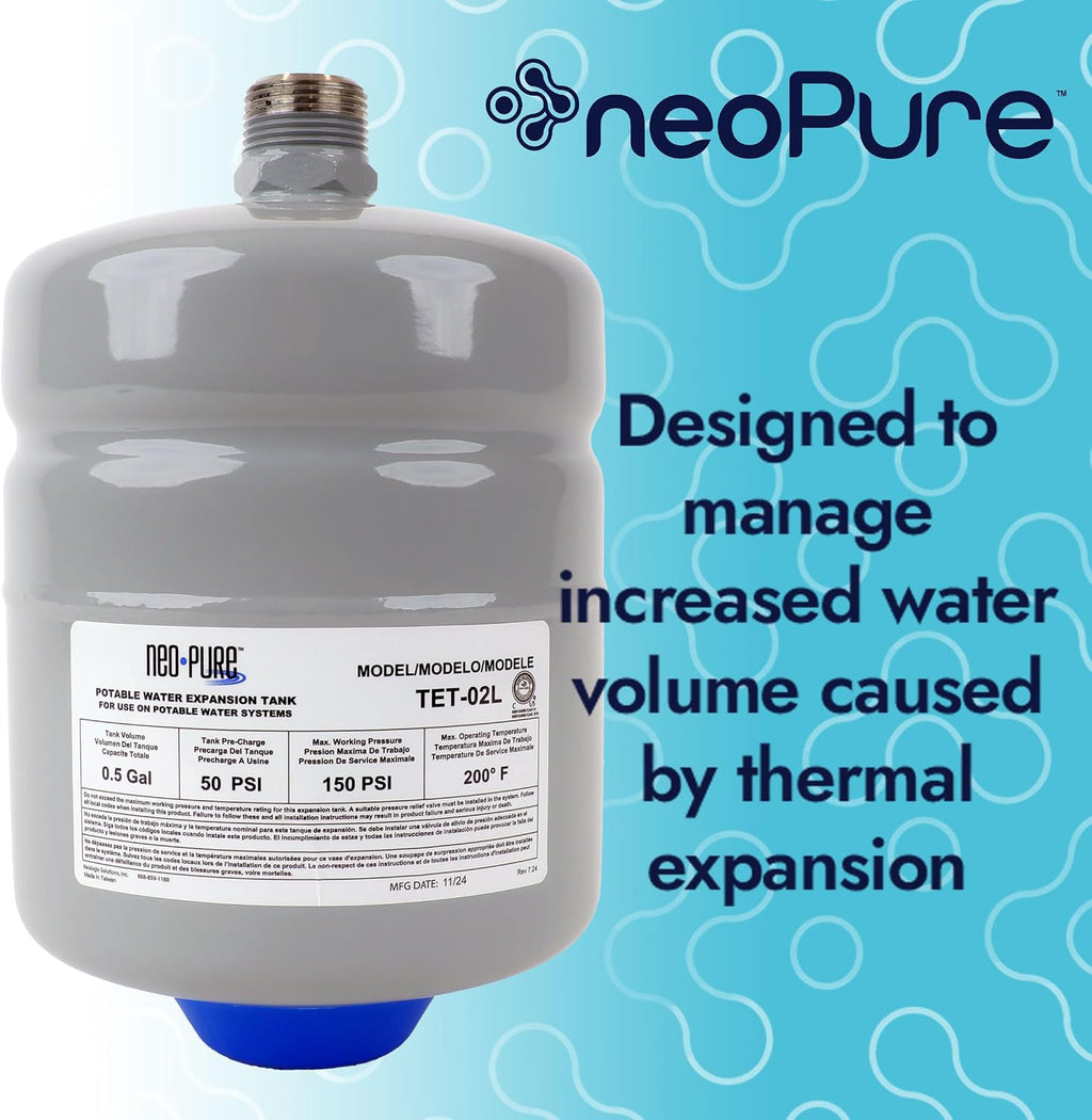 0.52 Gal Thermal Expansion Tank - 3/4" MNPT – Maintains Safe Pressure for Water Heaters with Backflow Preventers