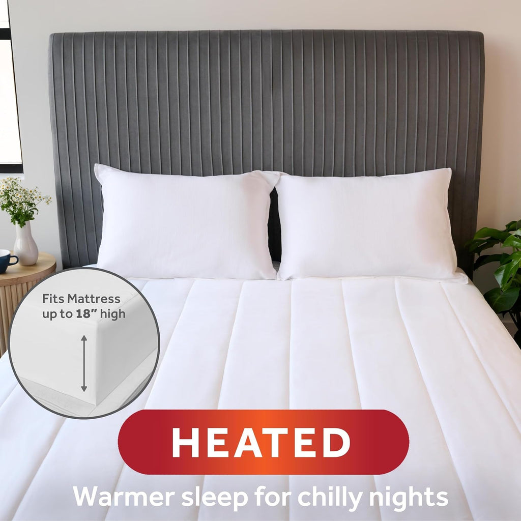 Heated Mattress Pad Quilted 12 Heat Deep Pocket King 80x76