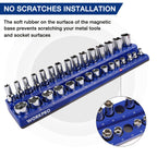 Magnetic Socket Organizer Set, 6-Piece Metric SAE Socket Holder Set