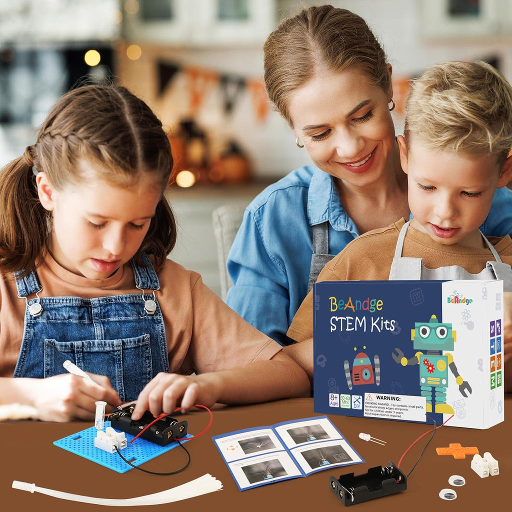 7 Set Bulk STEM Kit Individual Craft Kits for Kids, Science Projects Crafts Group Activity, Light Experiments Circuit