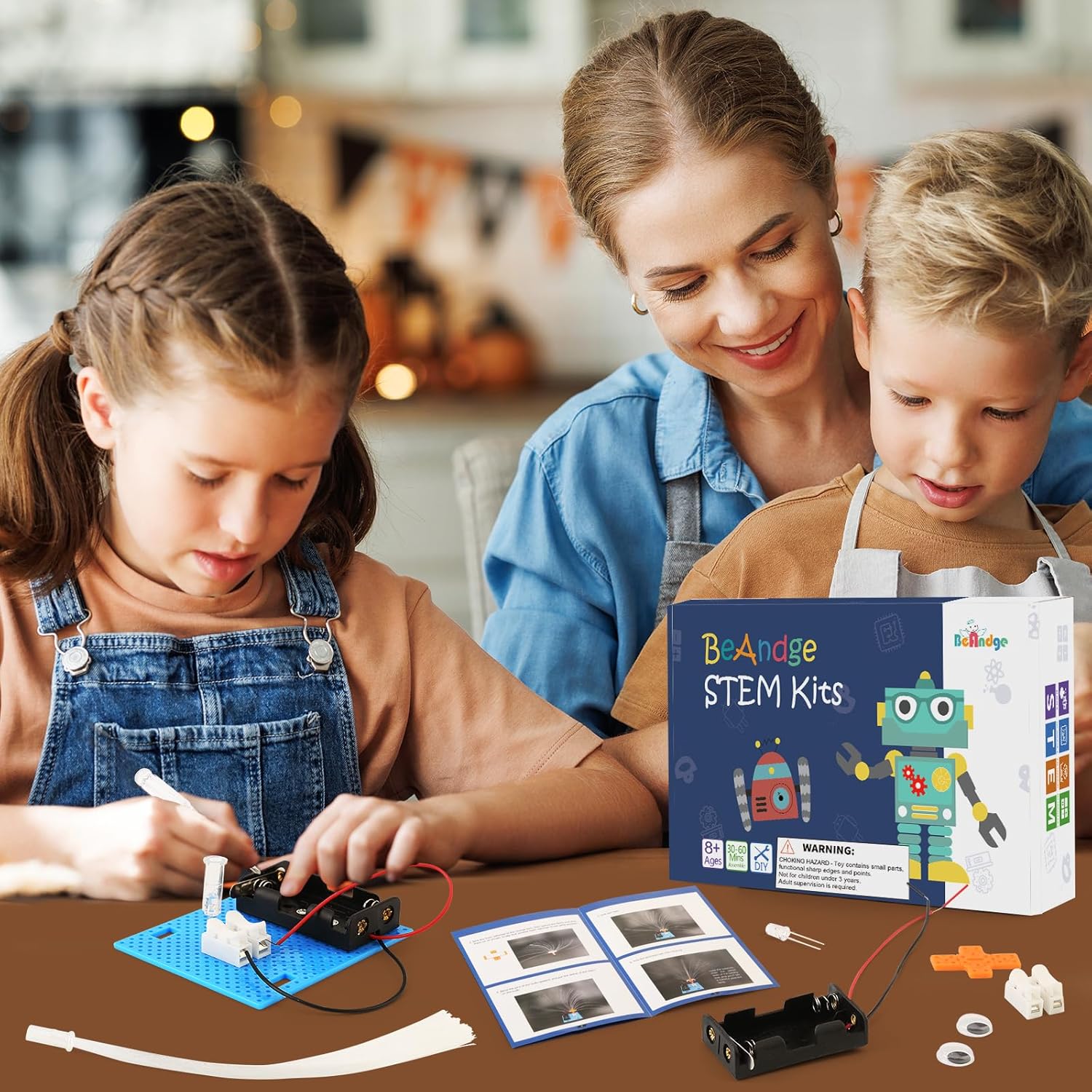 7 Set Bulk STEM Kit Individual Craft Kits for Kids, Science Projects Crafts Group Activity, Light Experiments Circuit