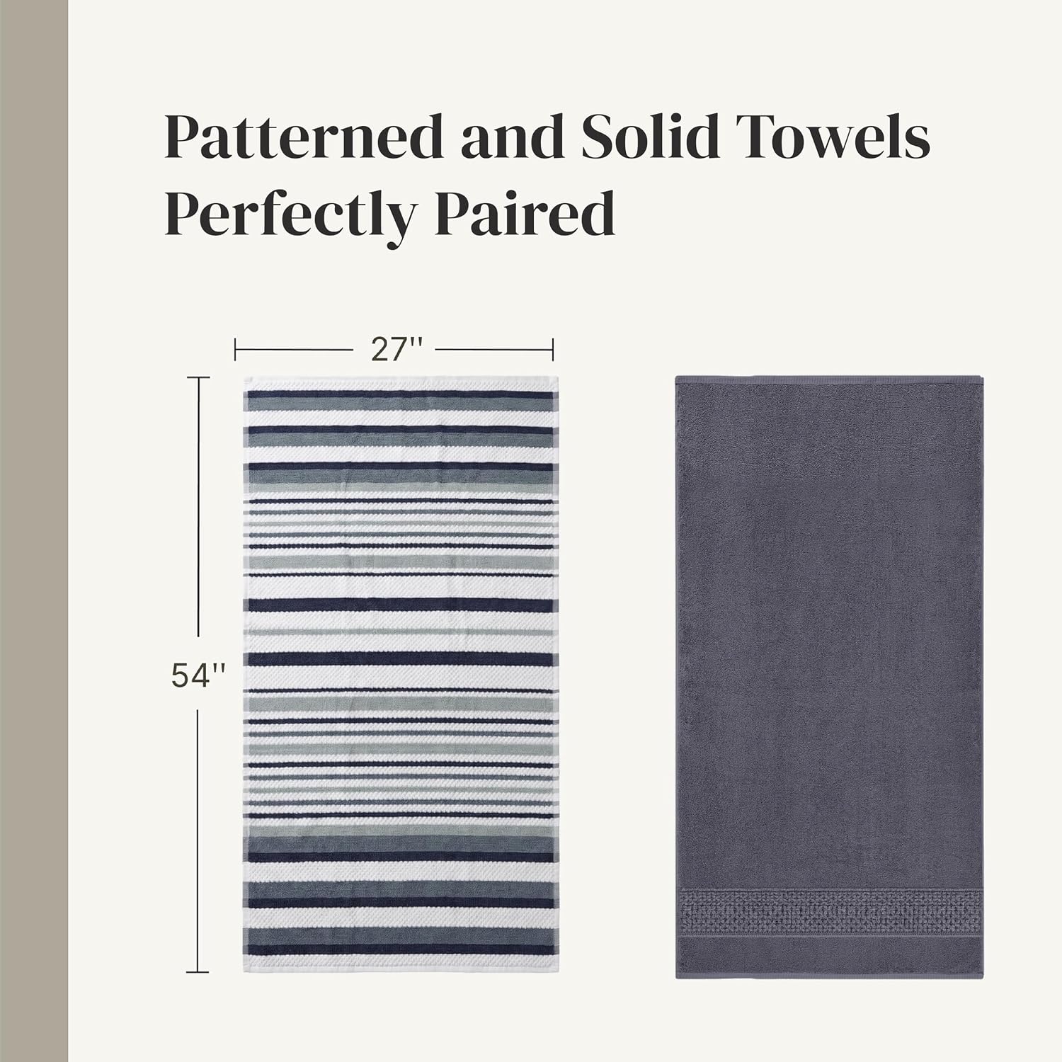 Pax 6-Piece Reversible Yarn Dyed Jacquard Towel Set - Bath Towels, Hand Towels, & Washcloths - Super Absorbent &