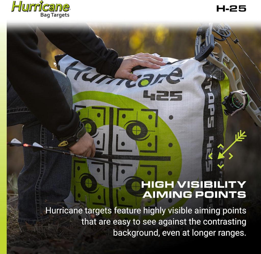 2-Sided High-Velocity Archery Bag Target, High-Visibility Aiming Points, Off-Center Deer Vitals on Back, Heavy-Duty