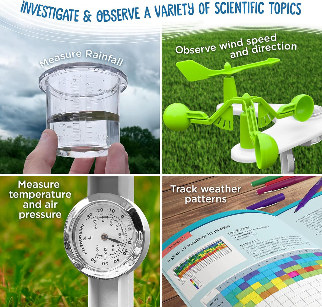 Thames & Kosmos Weather & Climate Lab STEM Experiment Kit, 5-in-1 Meteorology Station w/Wind Vane, Compass, Rain