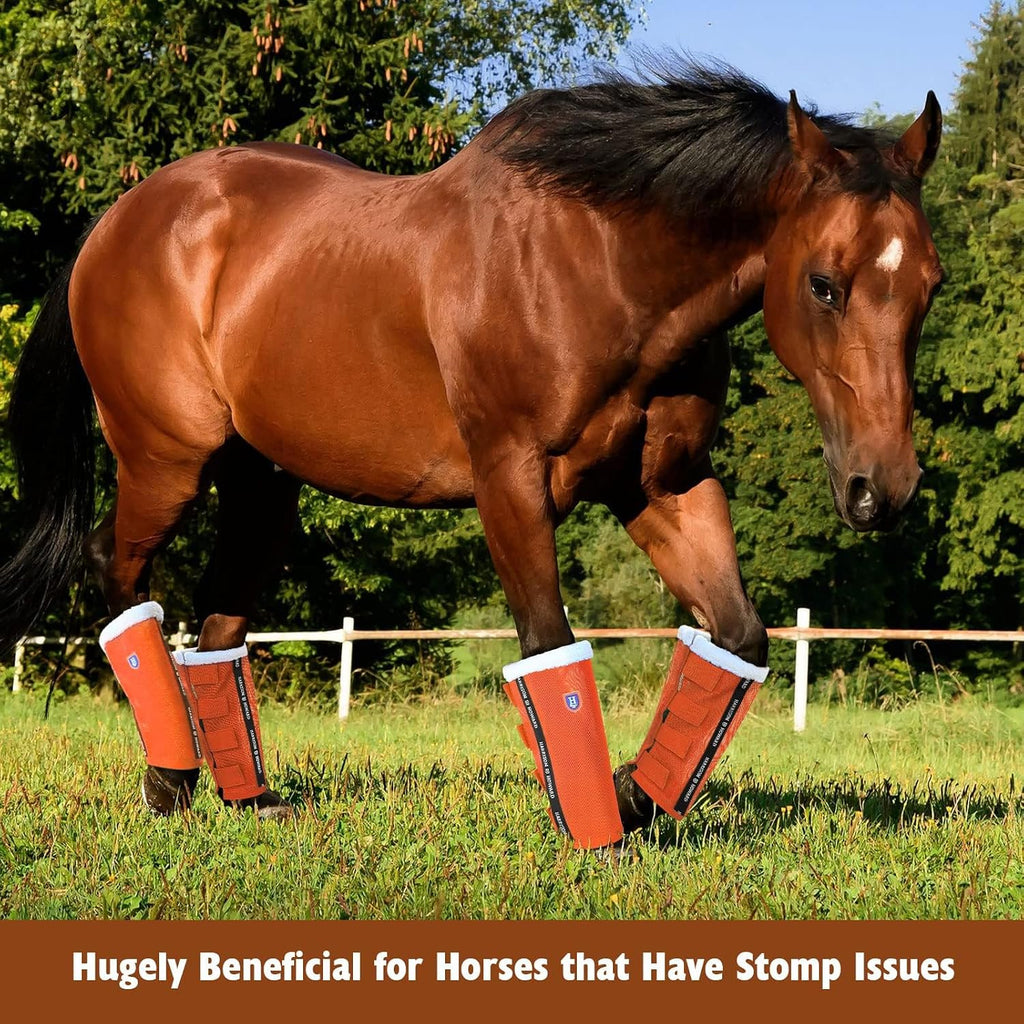 Loose-Fitting Horse Fly Boots UV-Protective, Breathable, Tear-Resistant Fine Mesh Leggins Stay-on Comfortable Fly