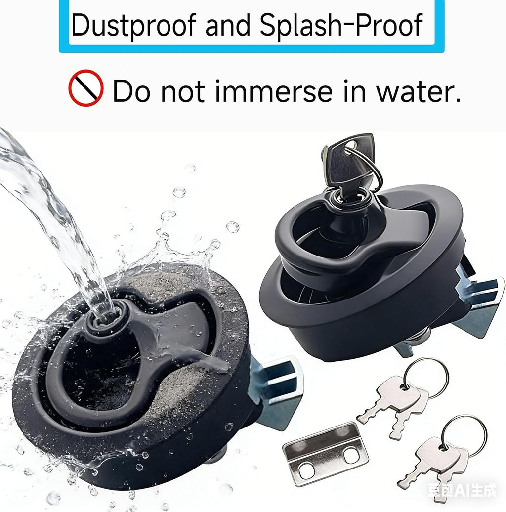 4Pack 2" Boat Flush Pull Hatch Latch, Stainless Steel Slam Latch Lock for RV Trailer Door Locks (Black)
