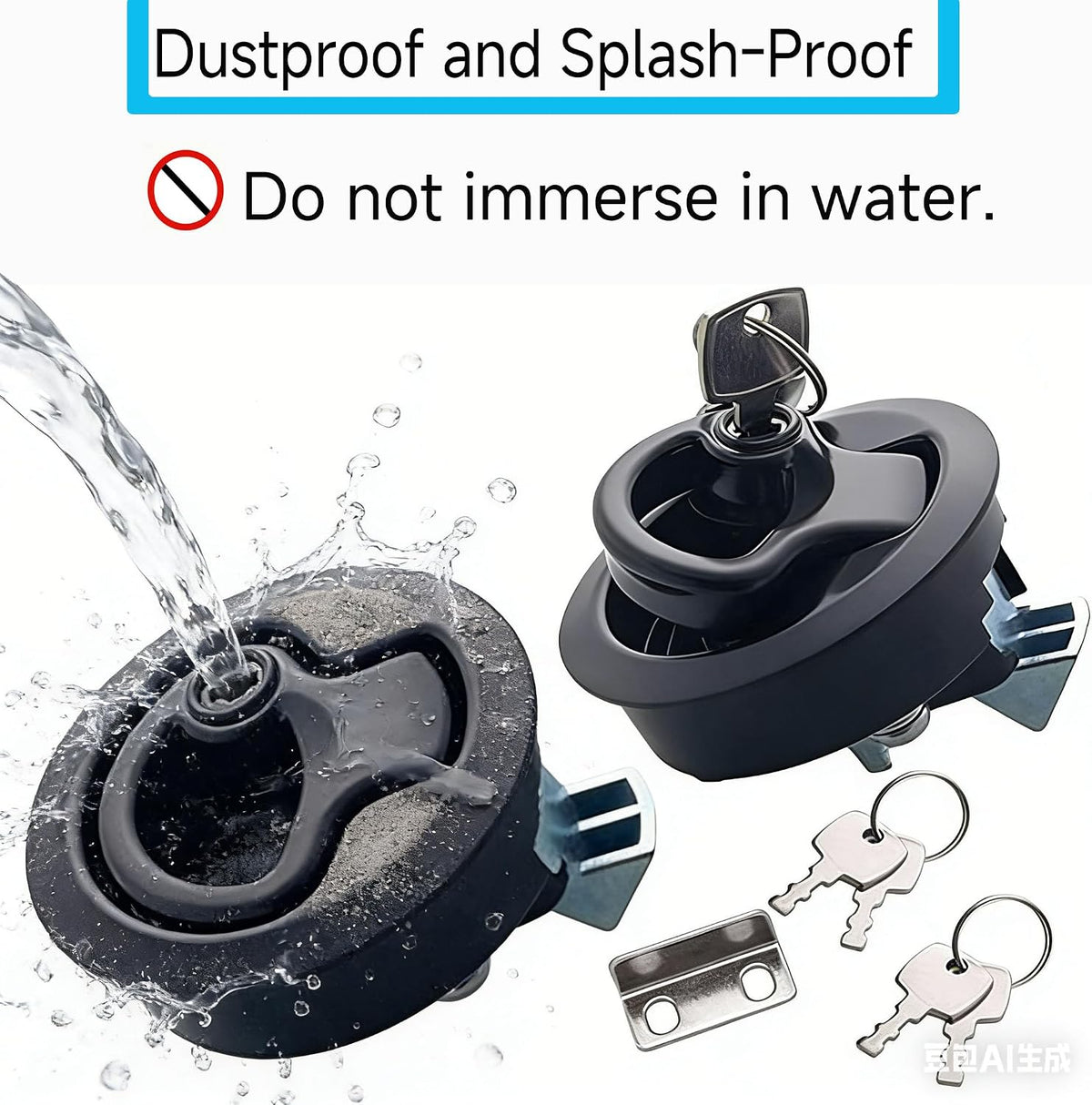 4Pack 2" Boat Flush Pull Hatch Latch, Stainless Steel Slam Latch Lock for RV Trailer Door Locks (Black)