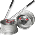 2-Pack Garage Door Winding Bars & Standard Lift Cable Drums (1 Pair) - Fits Up to 12ft Doors