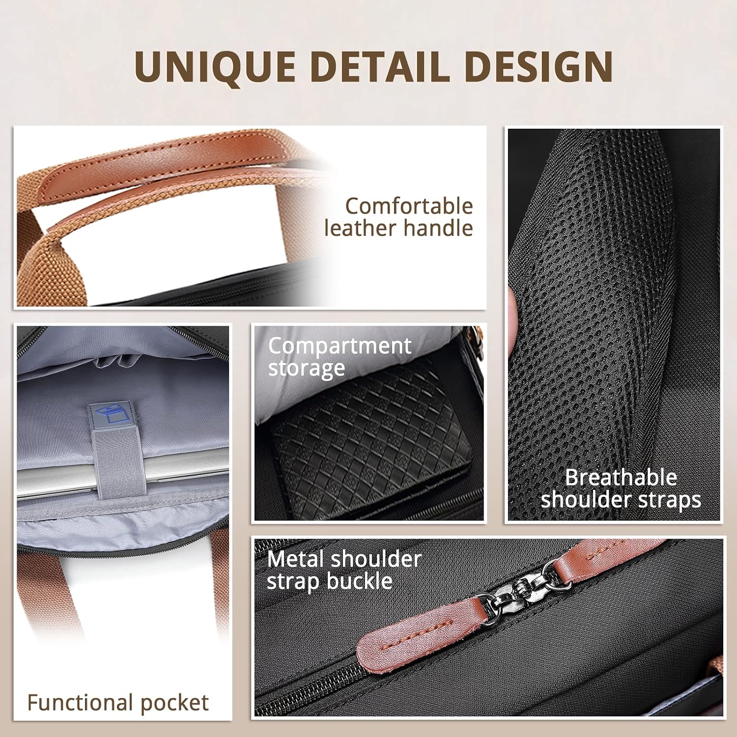 15.6 inch Laptop Backpack for Men Women,3 in 1 Briefcases For Men,Messenger Bag Laotop Bag Computer Bags For Work