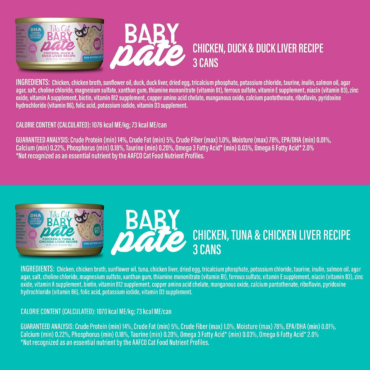 Baby Pate Wet Kitten Food, Variety Pack, 2.4 oz. Cans (12 Count)