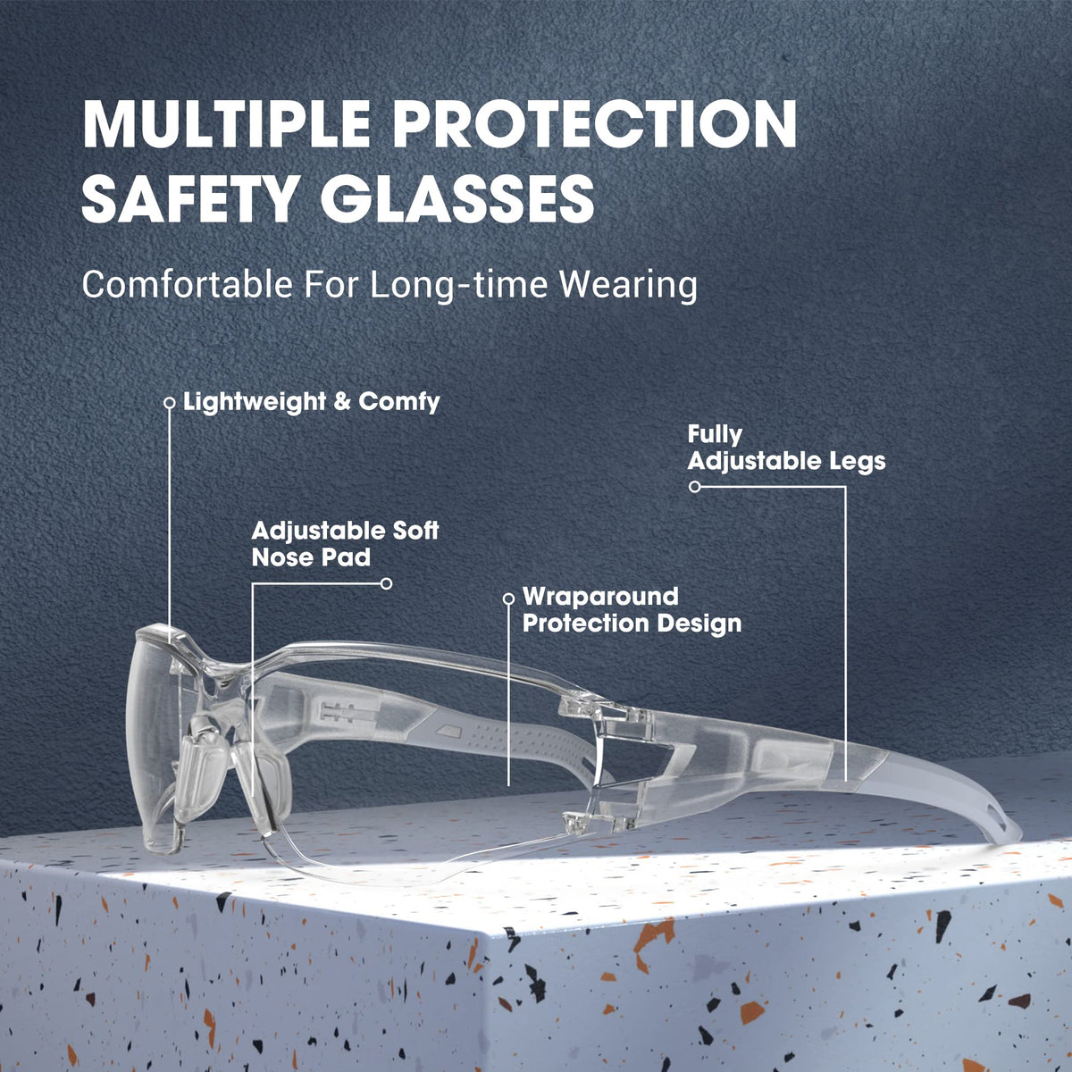 Clear ANSI Z87.1 Safety Glasses Eye Protection Goggles (Grey)
