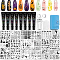 12PCS Nail Stamping Plate Set 8PCS Stamping Nail Gel Polish