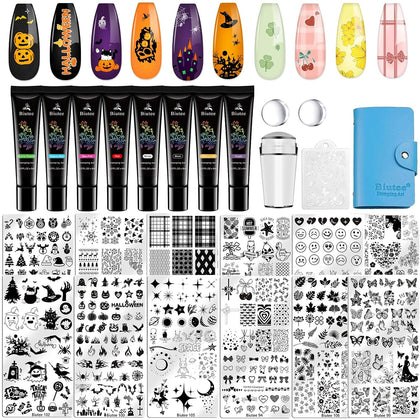 12PCS Nail Stamping Plate Set 8PCS Stamping Nail Gel Polish