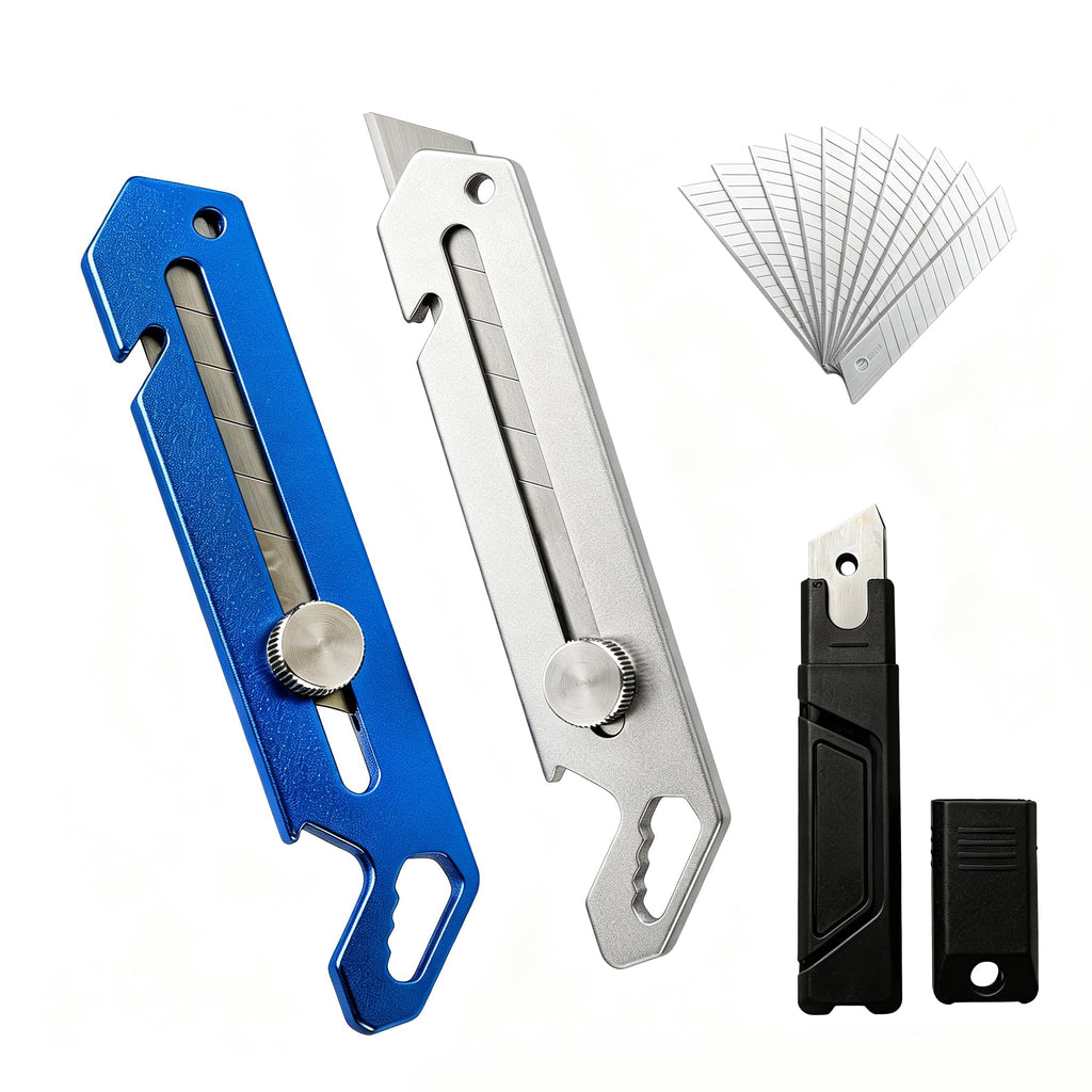 2-Pack Stainless Steel Retractable Utility Knife Box Cutter