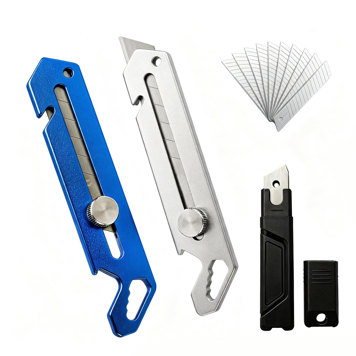 2-Pack Stainless Steel Retractable Utility Knife Box Cutter
