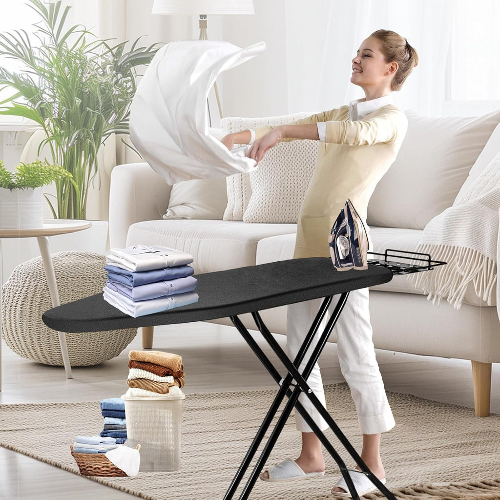 Ironing Board, 43x14 Inch Iron Board with Steam Rest, Heavy Duty Metal Frame Legs Ironing Table with Heat Resistant