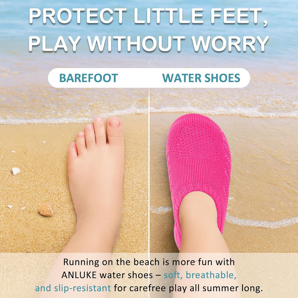 Kids Water Shoes Quick-Dry Barefoot Aqua Socks for Beach Swim | Toddler Slippers, Lightweight Slip-On, Breathable