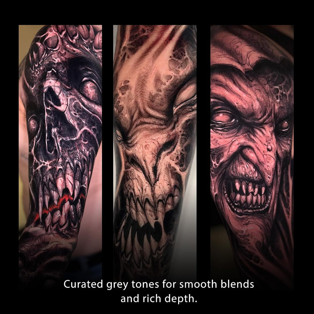 Greywash Tattoo Ink Set 4oz – Premium Professional-Grade Signature Greywash Shades for Smooth, Vegen Friendly