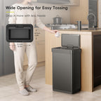 13.2 Gallon Touchless Motion Sensor Kitchen Trash Can, Matte Black