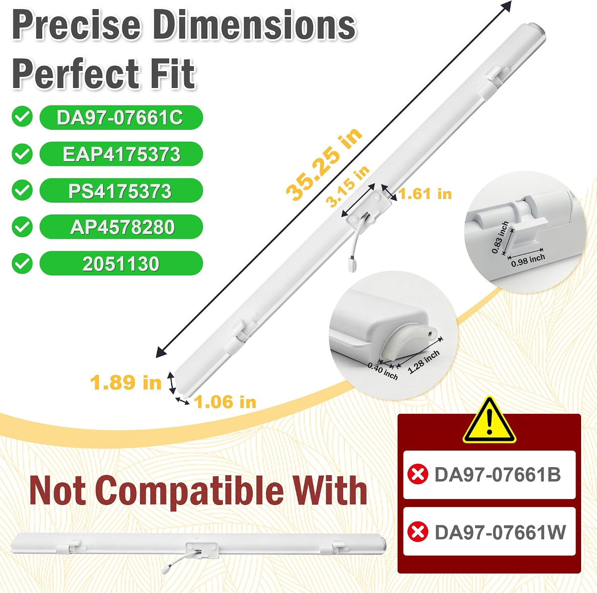 DA97-07661C Refrigerator Door Flipper Assembly Compatible with Samsung