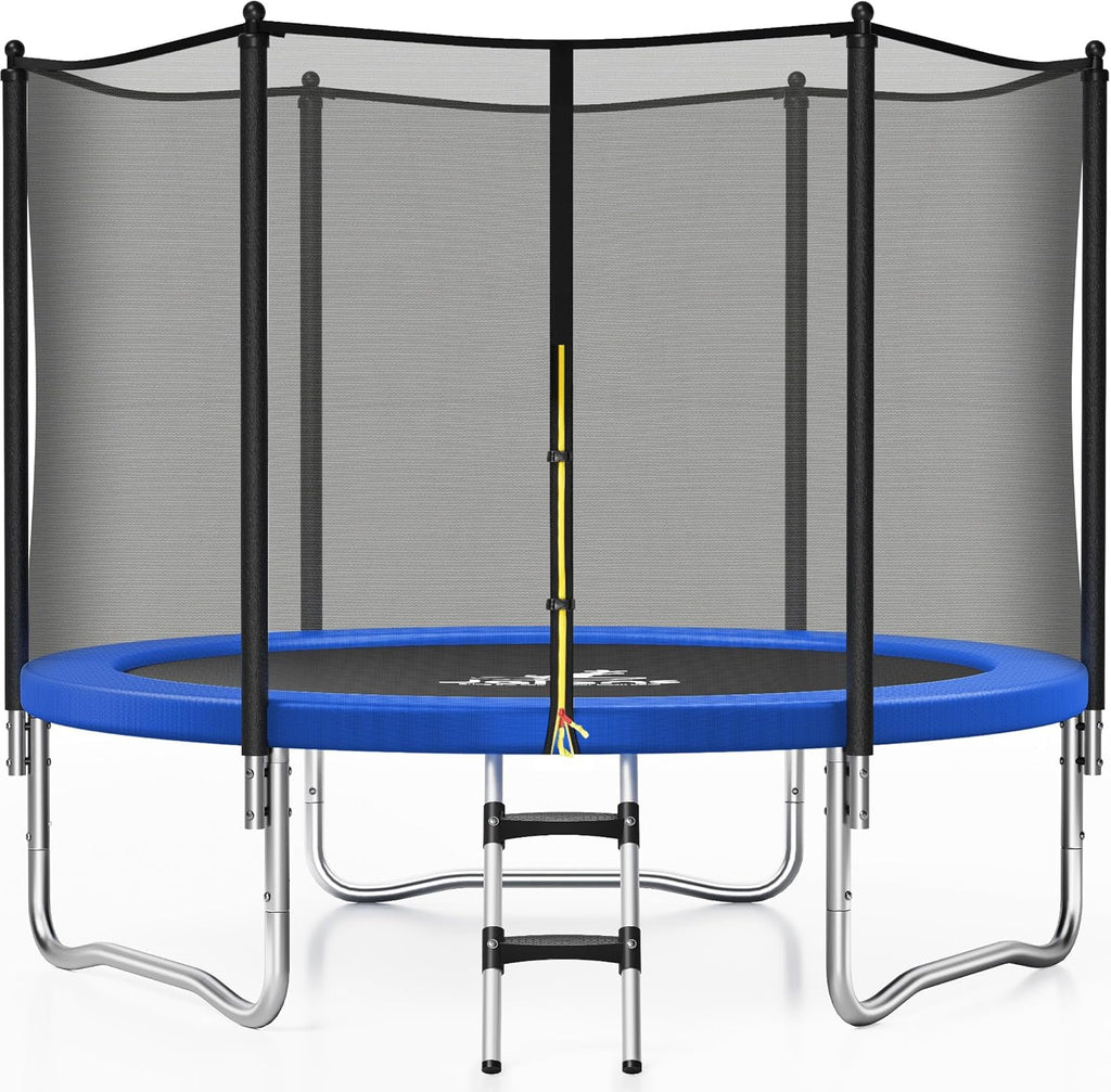 Trampoline 8FT 10FT 12FT 14FT 15FT, Outdoor Trampolines with Enclosure Net, Recreational Anti-Rust Trampolines for
