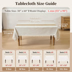 Tablecloth Rectangle Linen Style Fabric, 55" x 75" Coffee Lines