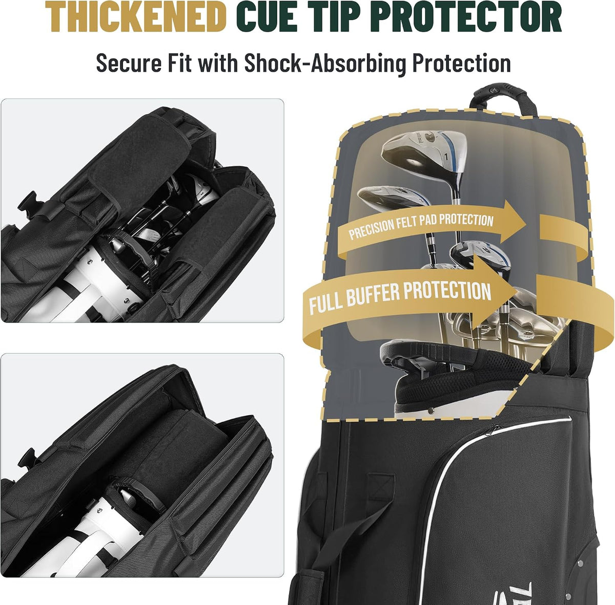 Golf Travel Bag with 4-Wheel System, Recycled Fabric&Password Lock