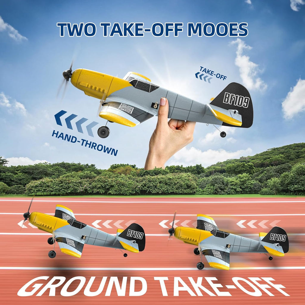 RC Plane 3 Channel BF-109 Remote Control Airplane Fighter RTF Toys | 2.4GHz 6-axis Gyro Stabilizer RTF Glider