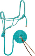 Weaver Leather Diamond Braid Rope Halter and Lead, Teal/Gray/Orange