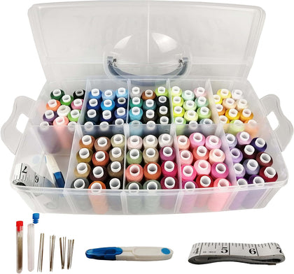 Sewing Thread 100 Colors 40S/2 250 Yards Per Spool 3 Color Sets Options (100 Colors with Storage case)