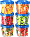 6 Pack-24 oz Freezer Storage Containers, Plastic Food Storage Containers with Twist Top Lids, BPA Free and Reusable