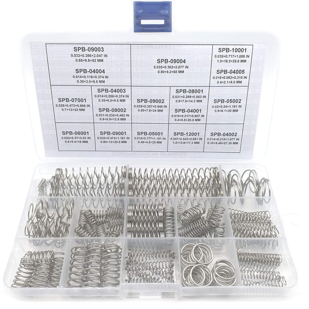 Compression Springs NEWST Spring Assortment Kit | Stainless Steel Springs | 17 Different Sizes 148 Piece Spring