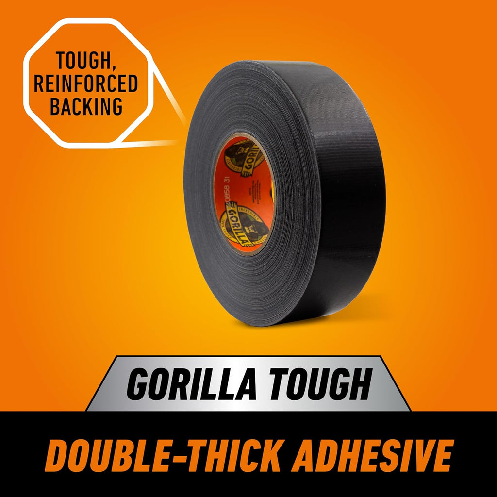 Heavy Duty Duct Tape, Black, 1.88" x 50 yd, 1-Pack