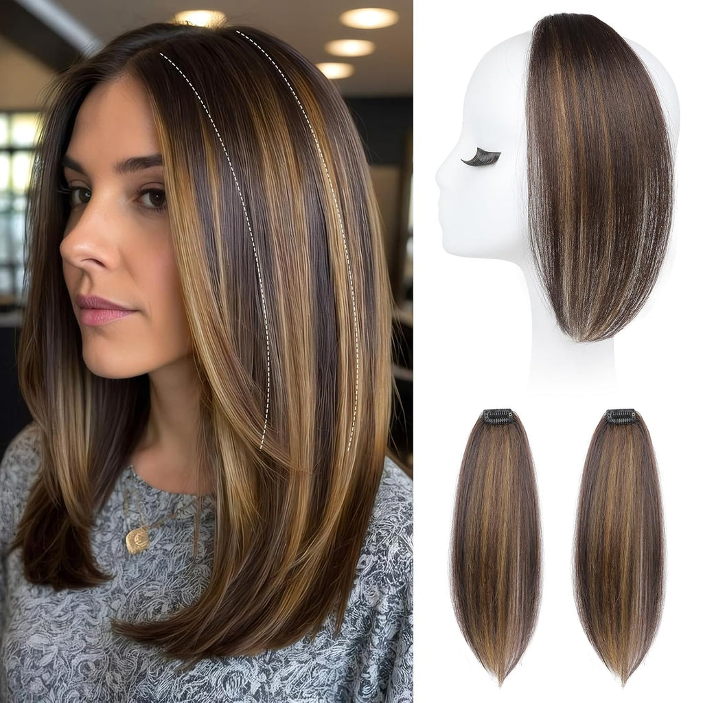 Clip in Hair Volumizer, 2PCS 12 inch Short Thick Clip in Hairpieces Adding Extra Volume Hair Extensions for Women