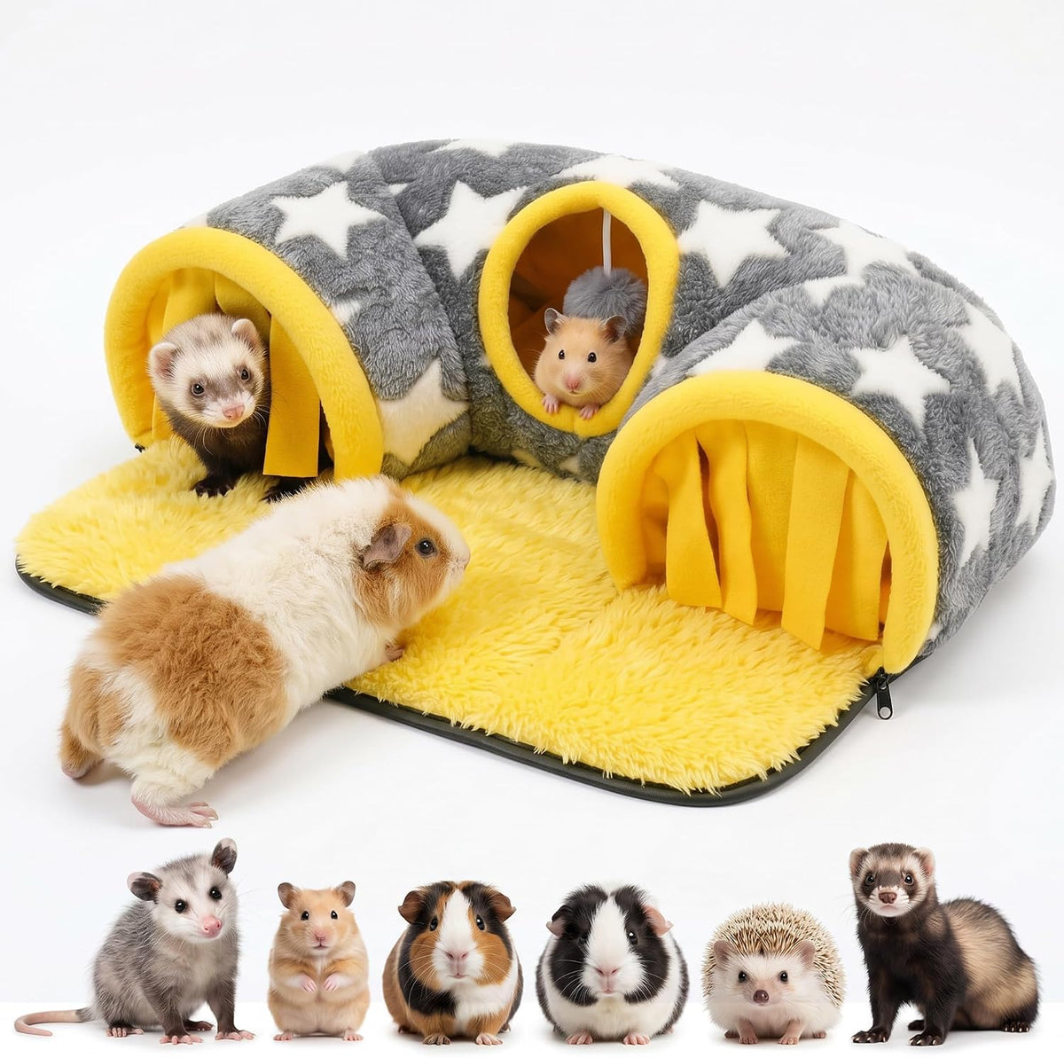 Guinea Pig Tunnel, Small Animal Hideaway Tube Toy