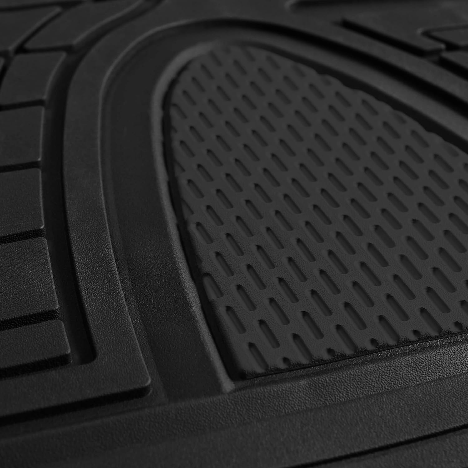 Automotive Floor Mats - Heavy-Duty Rubber Floor Mats for Cars, Universal Fit Full Set, Climaproof & Trimmable Floor