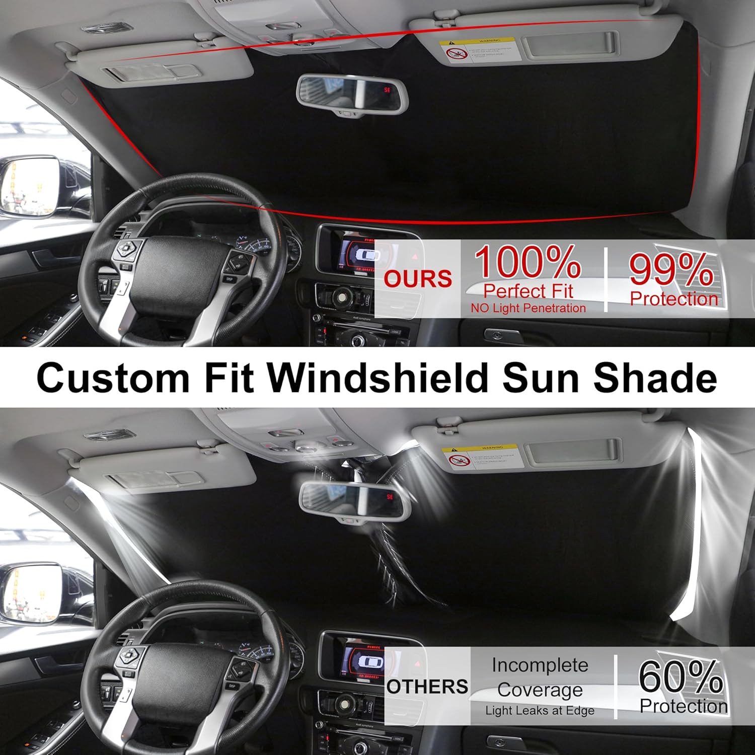 Windshield Sun Shade Compatible with 2022 2023 2024 2025 2026 Ford Maverick Hybrid XL XLT Lariat Truck Accessories