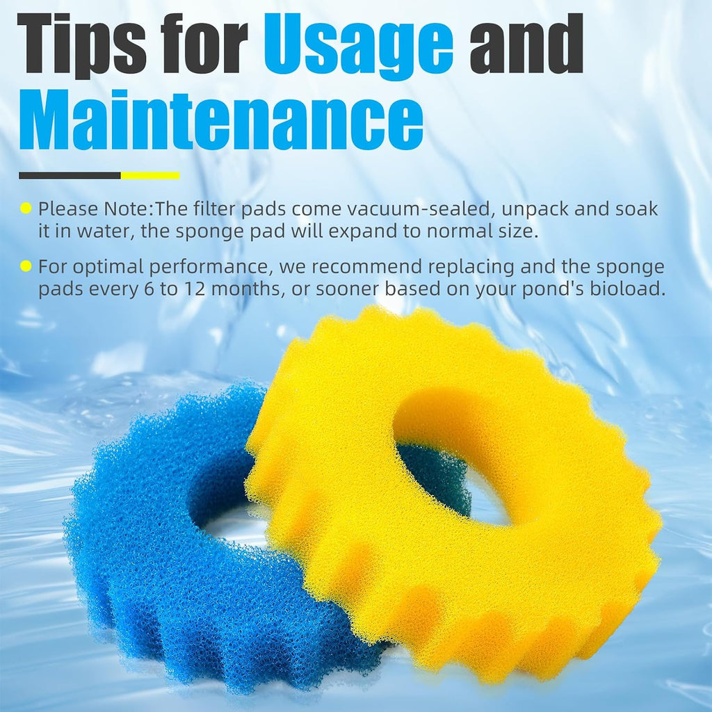 Replacement Sponge Filter Media Pad Compatible With VIVOHOME/VEVOR/VIVOGROW 1580/1840 GPH or SUNSUN CPF-2500/3500