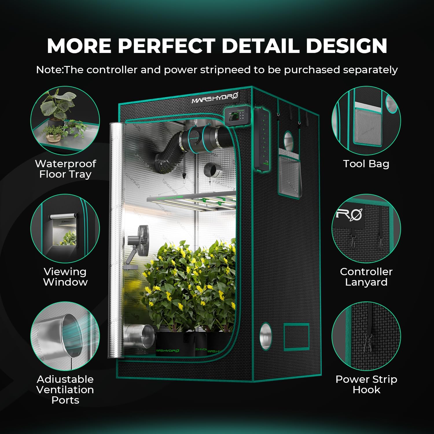 4x4 Advanced Grow Tent, 48"x48"x80" Indoor Plant Growing | Reflective Mylar 1680D,Hangers for